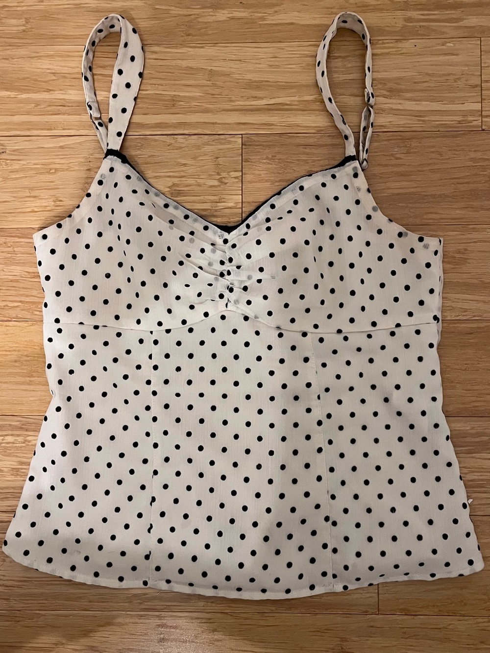 Hollister Cream Cami Blouse with Polka Dots
